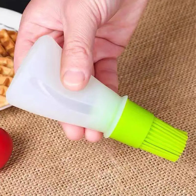 Silicone Oil Bottle Brush with Cap for Cooking and Basting