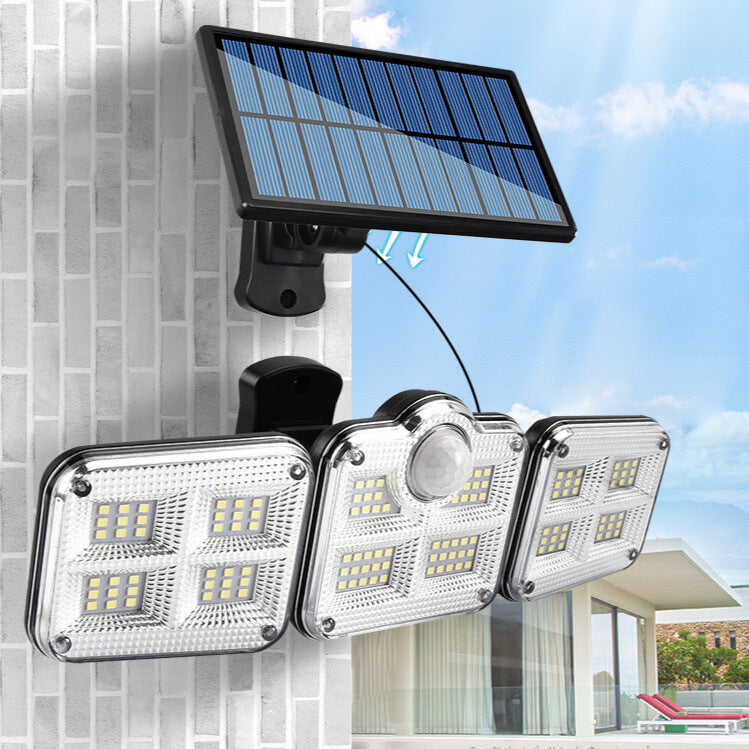 New Solar LED Three-Head Wall Light for Outdoors
