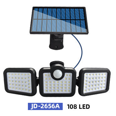 New Solar LED Three-Head Wall Light for Outdoors