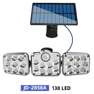 New Solar LED Three-Head Wall Light for Outdoors
