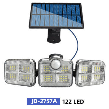 New Solar LED Three-Head Wall Light for Outdoors