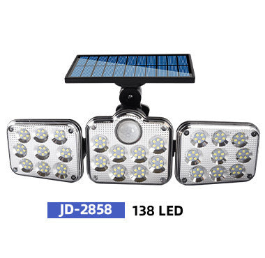 New Solar LED Three-Head Wall Light for Outdoors