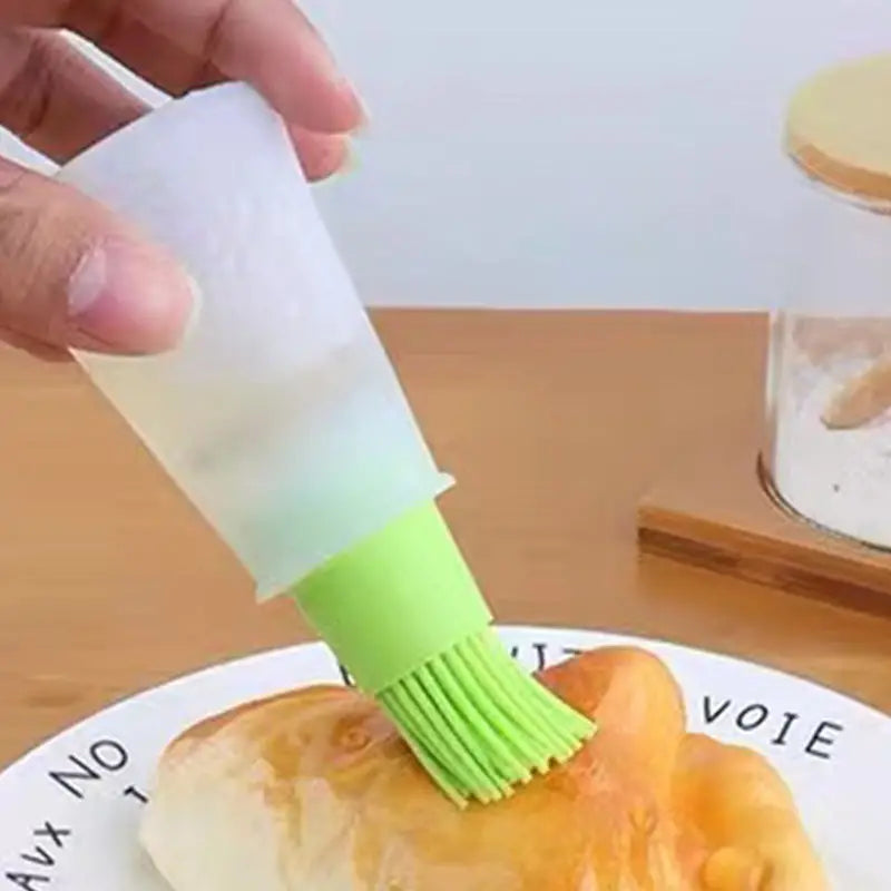 Silicone Oil Bottle Brush with Cap for Cooking and Basting