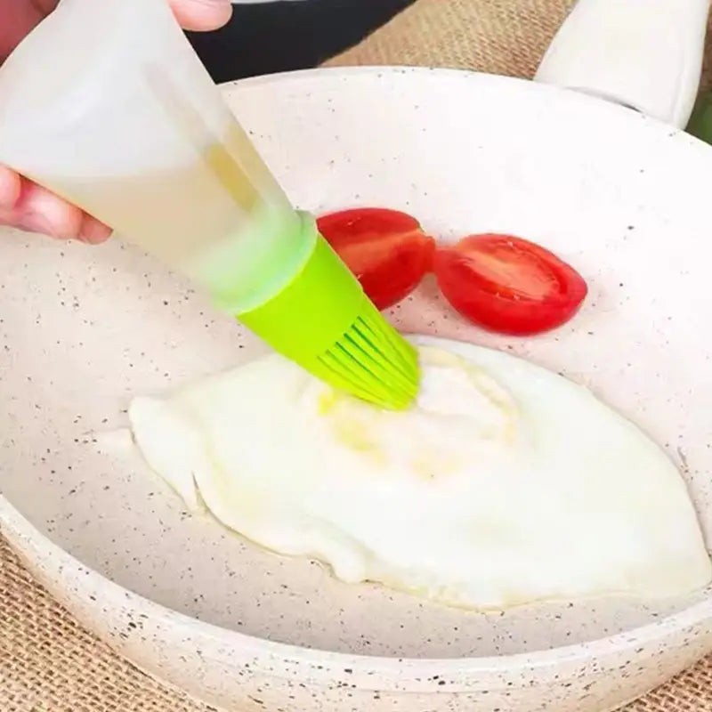 Silicone Oil Bottle Brush with Cap for Cooking and Basting