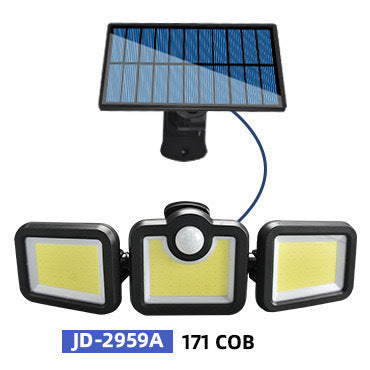New Solar LED Three-Head Wall Light for Outdoors